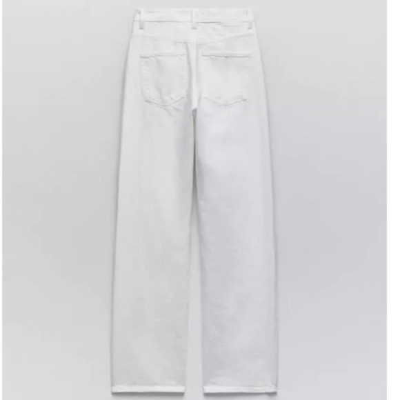 Zara White Full Length Straight Jeans Size 8 - Picture 12 of 12